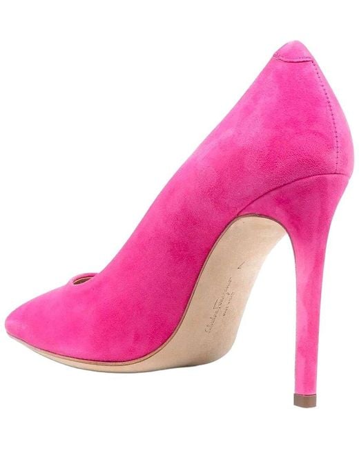 Ferragamo Pink 100Mm Pointed Leather Pump
