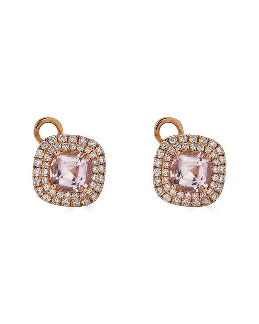 Diana M Pink Fine Jewelry 18K Rose 2.27 Ct. Tw. Diamond & Light Tourmaline Studs