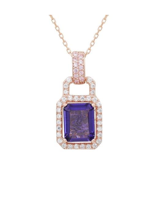 Suzy Levian CZ Jewelry Pink Suzy Levian Silver Cz Pendant