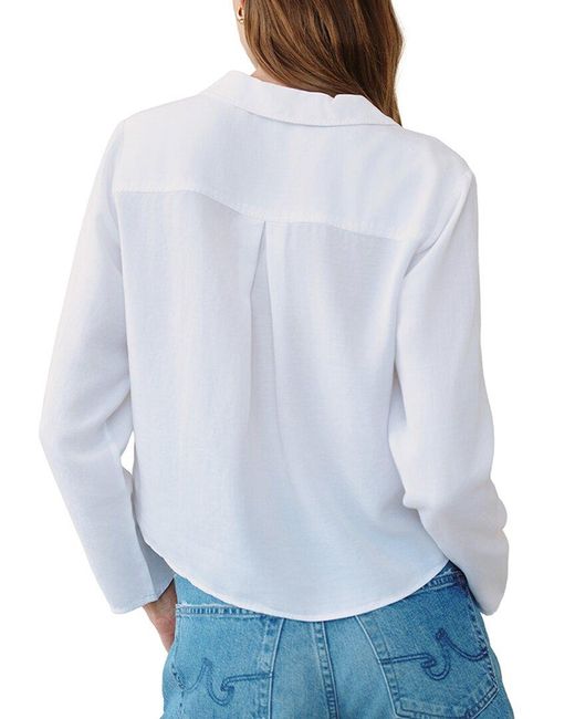 Bella Dahl White Cropped Shirt