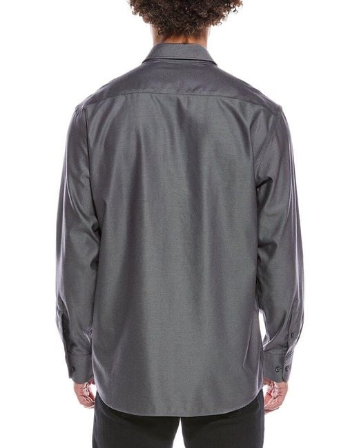Eterna Gray Twill Kent Shirt for men