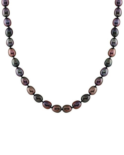 Splendid Metallic Silver 6-7mm Pearl Necklace