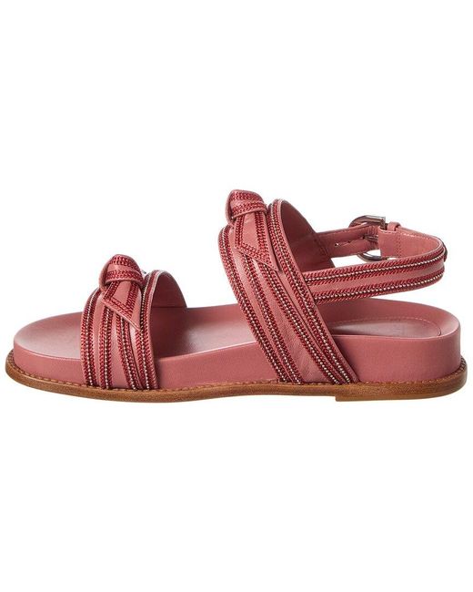 Alexandre Birman Red Clarita Sport Leather Sandal
