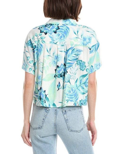 NVLT Blue Linen-Blend Camp Shirt