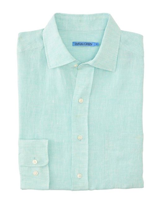 J.McLaughlin Blue Gramercy Woven Shirt for men