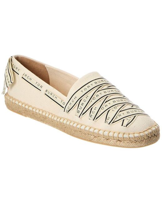 Tory Burch White Tory Ribbon Espadrille