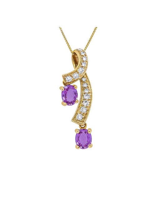Haus of Brilliance White 14K 1.20 Ct. Tw. Diamond & Sapphire Pendant Necklace