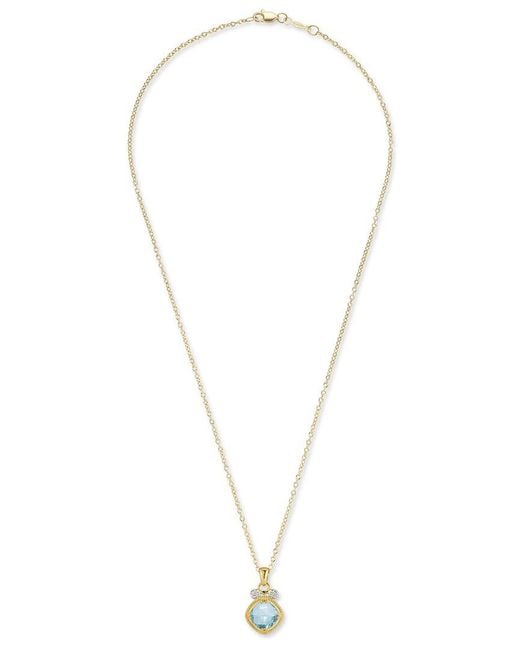 Reiss Metallic 14K 2.57 Ct. Tw. Diamond & Topaz Necklace