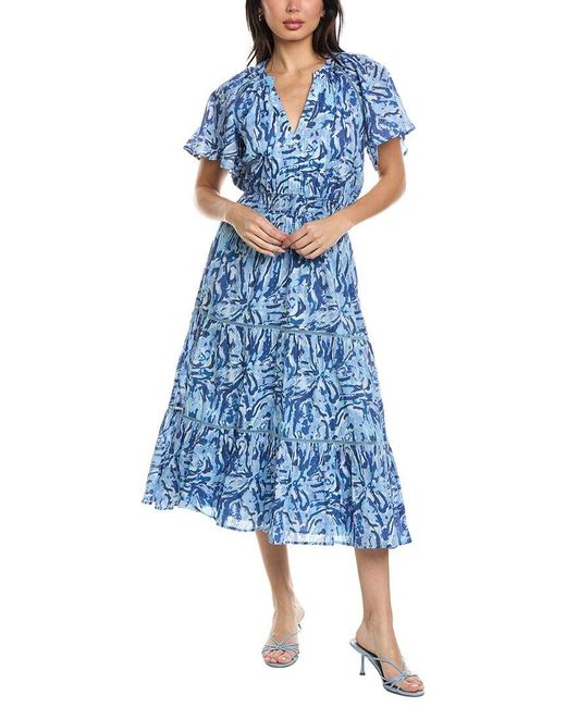 Allison Blue Elowen Midi Dress