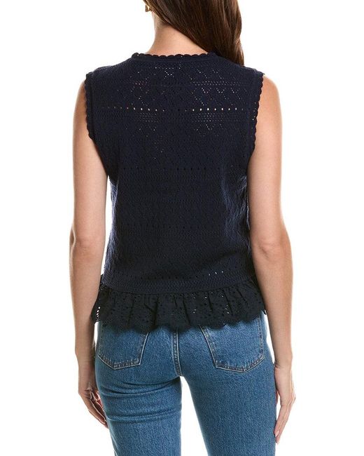Nanette Lepore Blue Sleeveless Top