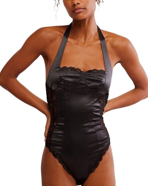 Free People Black Midnight Muse Bodysuit