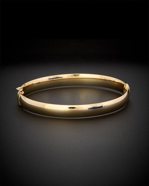 Italian Gold Black 14k Polished Hinge Bangle