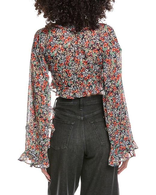 AFRM Blue Clinton Wide Sleeve Top