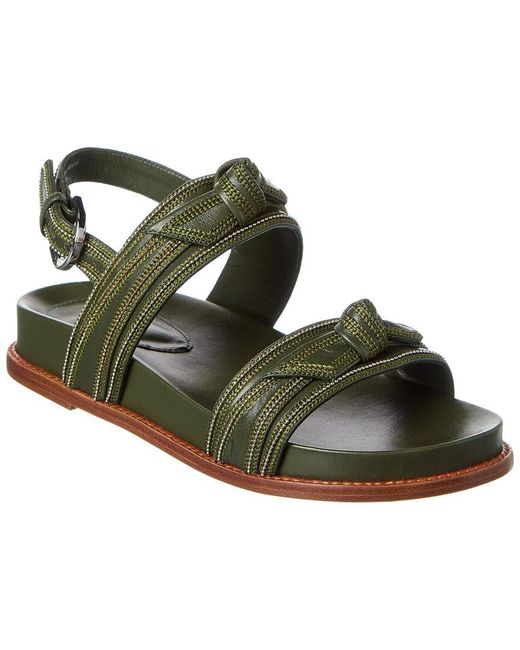 Alexandre Birman Green Clarita Sport Leather Sandal