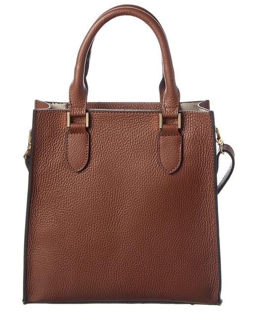 Persaman New York Brown Elsie Leather Tote