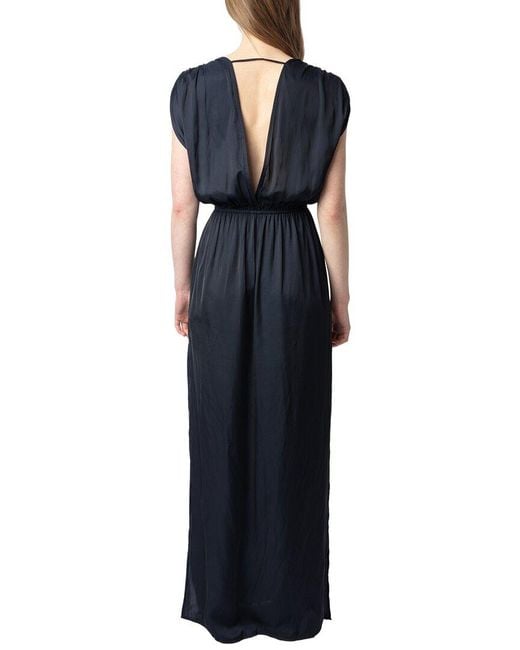 Zadig & Voltaire Blue Ritmic Satin Dress