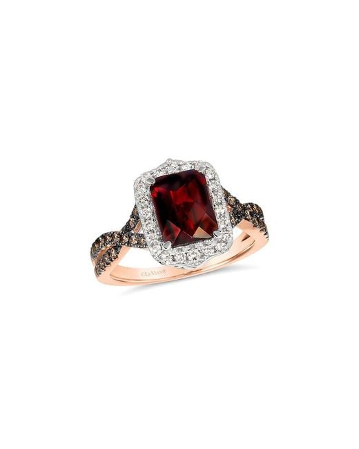 Le Vian Multicolor 14K 2.88 Ct. Tw. Diamond & Pomegranate Garnet Cocktail Ring