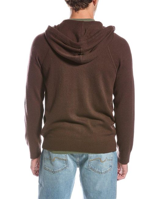Vince Brown Zip Wool & Cashmere-blend Hoodie for men