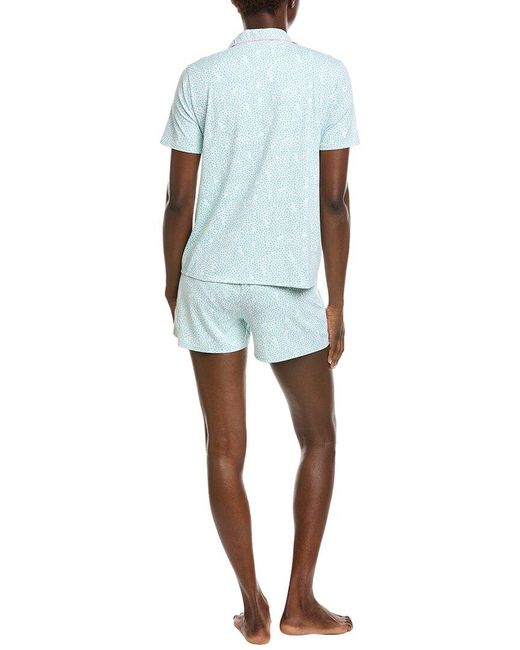 Splendid Blue 2Pc Notch Top & Boxer Set
