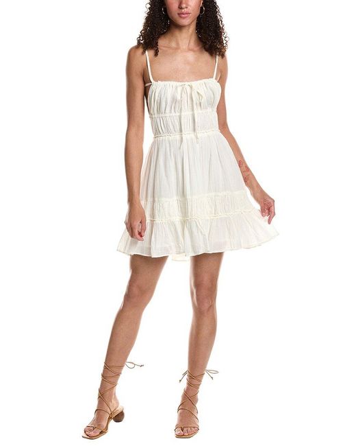 Free People White Taking Sides Mini Dress