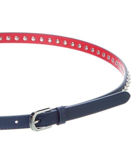 Christian Louboutin Red Cabata Spike Leather Belt