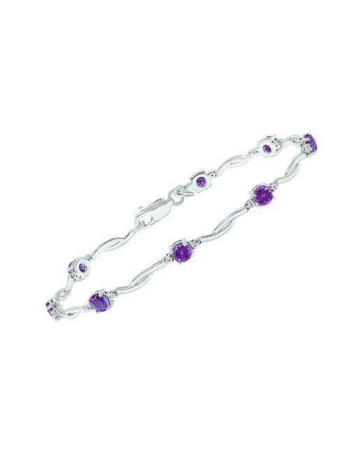 Gemstones Multicolor Gem Spark 1.52 Ct. Tw. Diamond Amethyst Tennis Bracelet