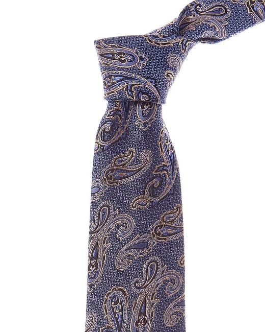 Etro Purple Paisley Silk Tie for men