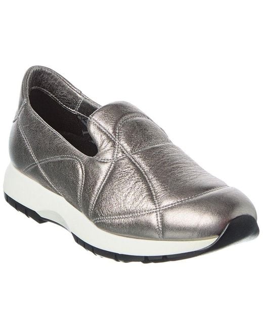 Aquatalia Gray Katya Waterproof Leather Sneaker