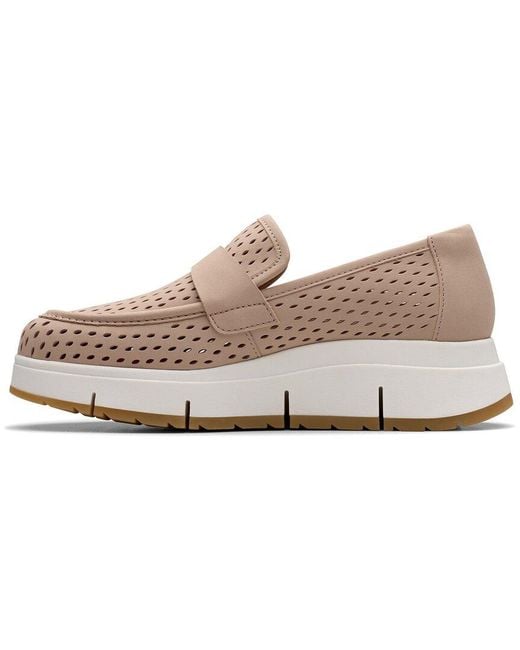 Clarks White Loriini Edge Nubuck Loafer