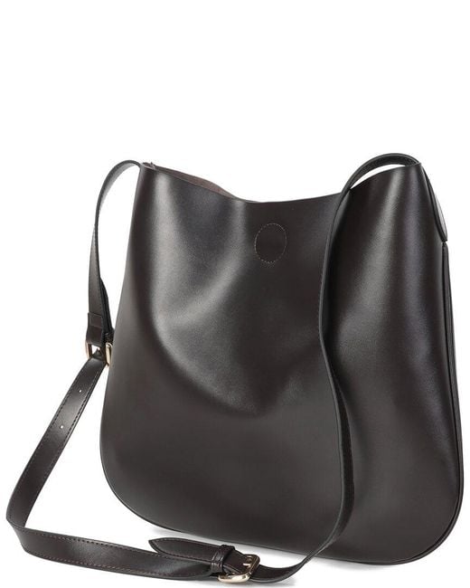 Tiffany & Fred Paris Black Smooth Leather Shoulder Bag
