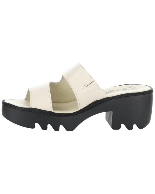 Fly London White Tech Leather Sandal