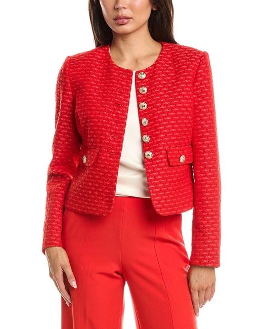 Tahari Red The Marlena Jacket