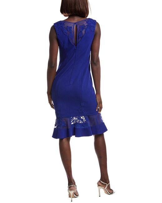 Aidan Mattox Blue Midi Dress