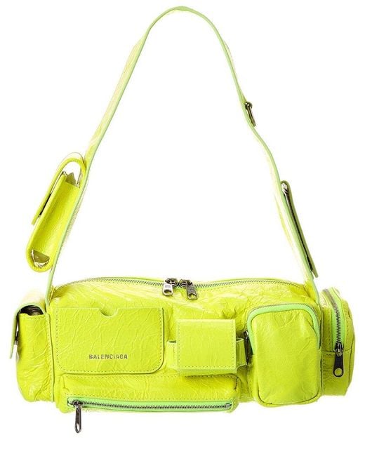 Balenciaga Yellow Superbusy Xs Leather Shoulder Bag