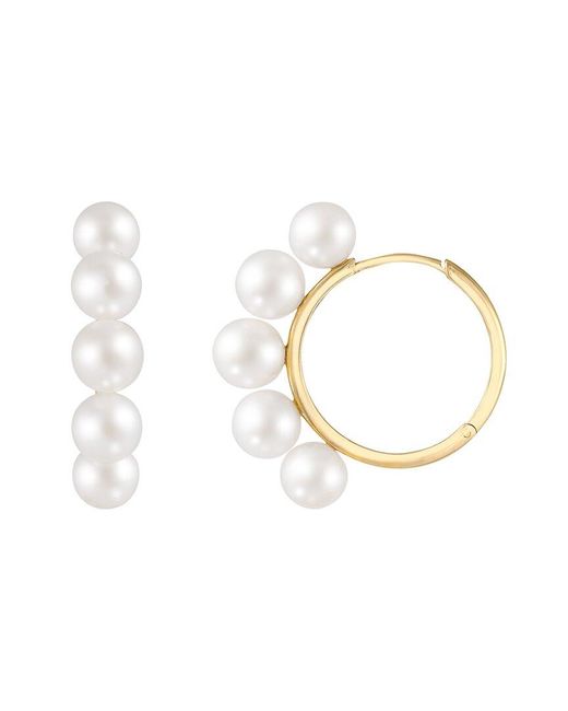 Splendid White 14k 6-6.5mmmm Pearl Earrings