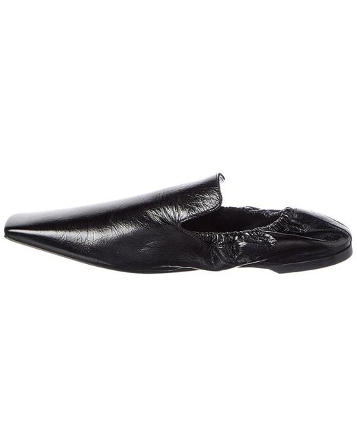 Totême Black Leather Flat