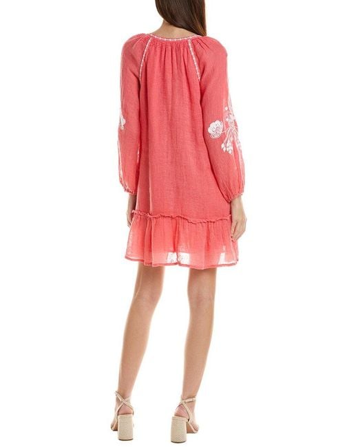 Tommy Bahama Red Gauze Tunic Linen Cover-Up Dress