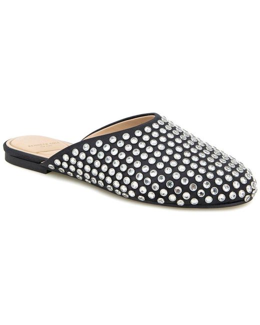 Kenneth Cole White Almond Toe Saddie Mules