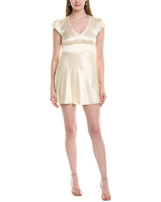 JLuxe Natural Satin Silk Mini Dress