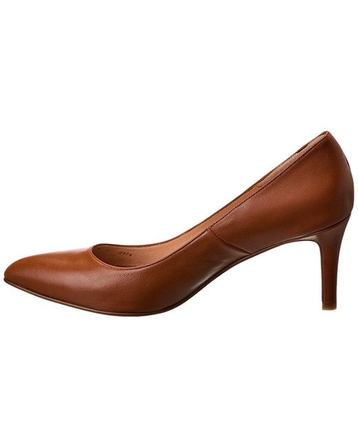 French Sole Brown Nurit Leather Pump