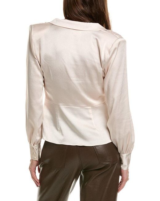 L'Agence Natural Bernice Wrap Blouse