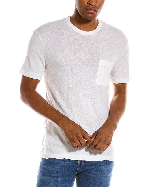 James Perse White Pocket Linen-blend T-shirt for men