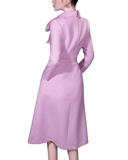 BURRYCO Purple Solid Midi Dress