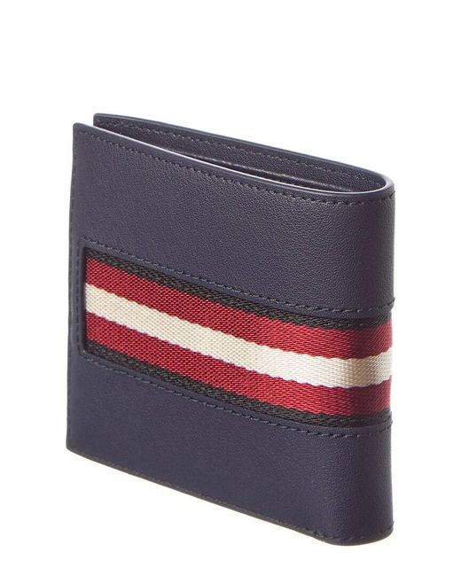 Bally Blue Hasai Leather Bifold Wallet for men