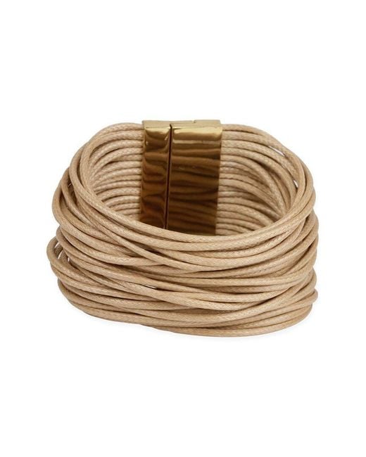 Saachi Natural Simple Cord Leather Bracelet