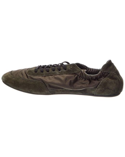 Prada Brown Collapse Re-Nylon & Suede Sneaker