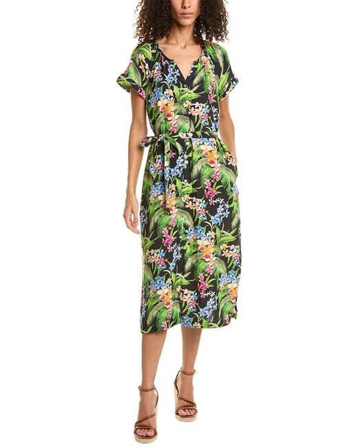 Tommy Bahama Green Breezy Blooms Midi Dress
