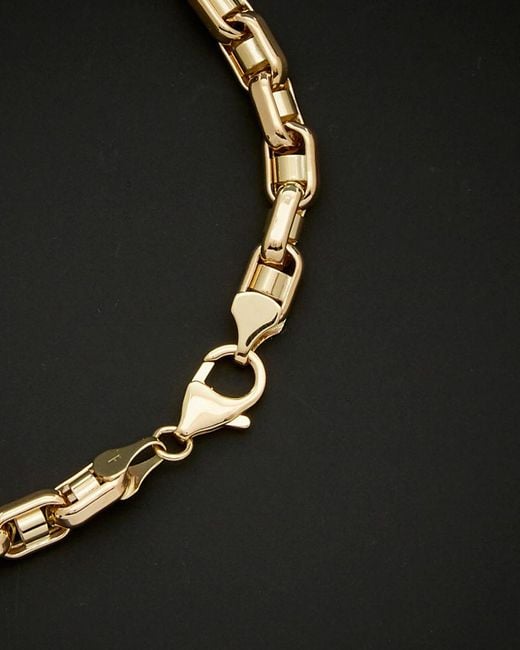Italian Gold Black 14k Fancy Bullet Link Bracelet for men