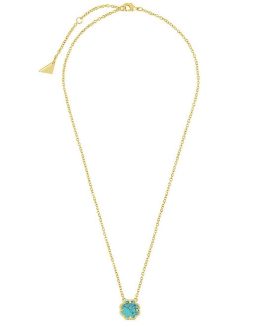 Sterling Forever Metallic 14K Plated Rose Petal Pendant Necklace
