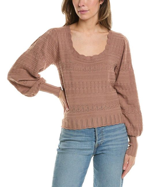 Saltwater Luxe Blue Pointelle Sweater